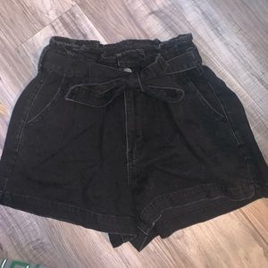 Black American Eagle Shorts with tie front